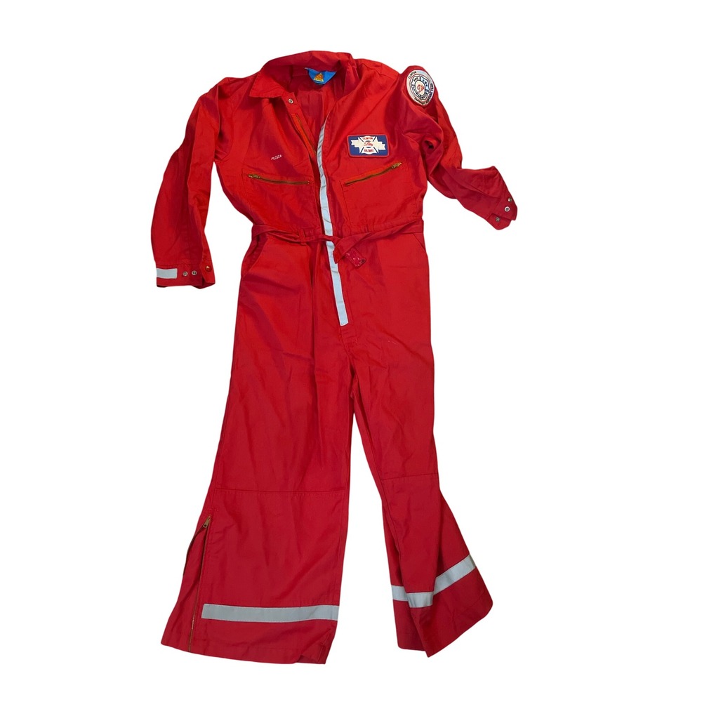 Vintage Topps Safety Apparel Eli Lilly Hazmat Coveralls Red XL-Tall Flamex USA